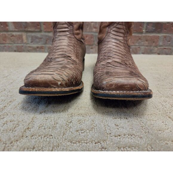 Dan Post Boots Ka Python Print Western Size 12 Tan Light Brown Leather Upper main image 8